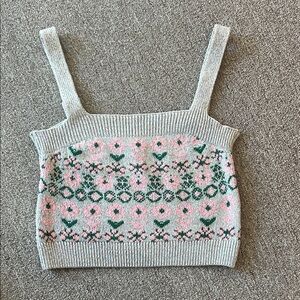 River Island Floral Knit Tank Top size Medium